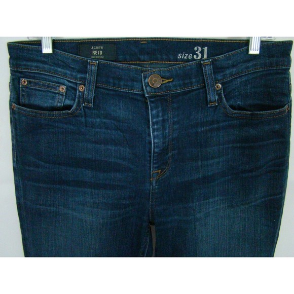 J.Crew Women Jeans Size 31 Blue REID Skinny Mid Rise Faded Dark Classic Denim - Picture 2 of 6